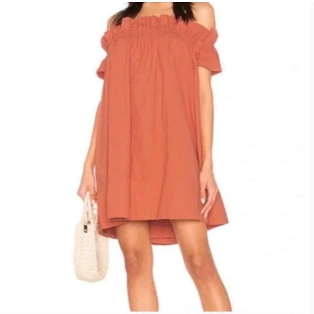 Free People Rust Off-Shoulder Mini Dress